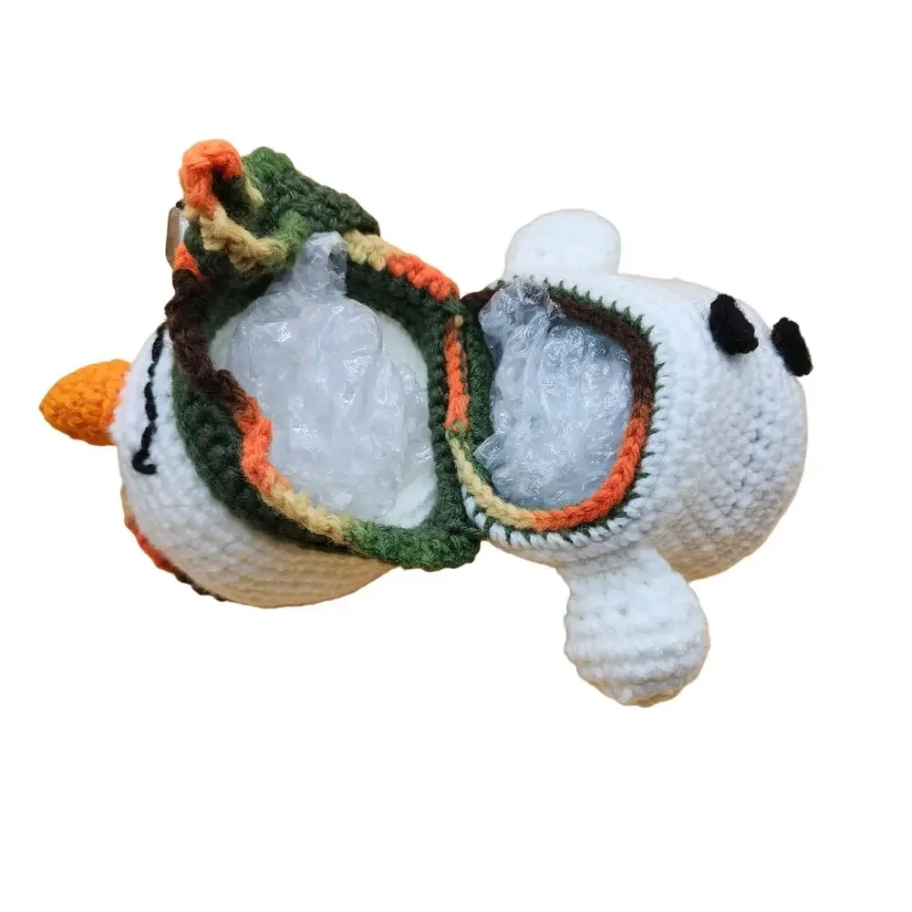Hand Crocheted Amigurumi Snowman Trinket Box Storage Figure Statuette 9 Inches